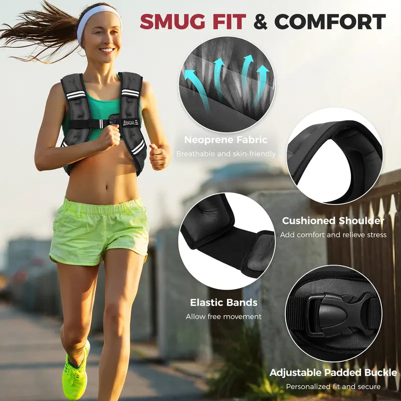 【SpringStatements】 Weighted Vest, 5lbs/8lbs/10lbs/12lbs/15lbs/20lbs/25lbs/30lbs Weight Vest with Detachable Phone Pouch, Rucking Vest for Women, Men, Walking, Training, Running