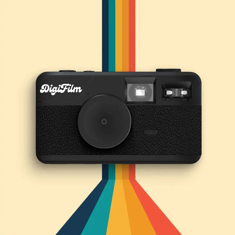 Screen-Free Digital Camera with 6 Built-In Retro Filters, Pre-Installed Micro SD Card, Aesthetic Rechargeable Camera with Flash, Durable Design
