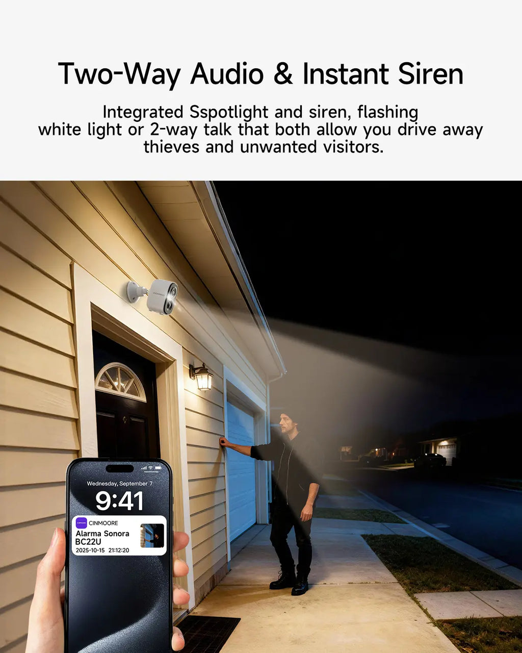 Outdoor/Indoor Magnetic Wireless Camera 2.5K Free Install Smart Garage 2.4G Wi-Fi Security Camera – HD Video, Night Vision, Motion Detection, Magnetic, Wi-Fi, Two-Way Audio, Smartphone Control Lens
