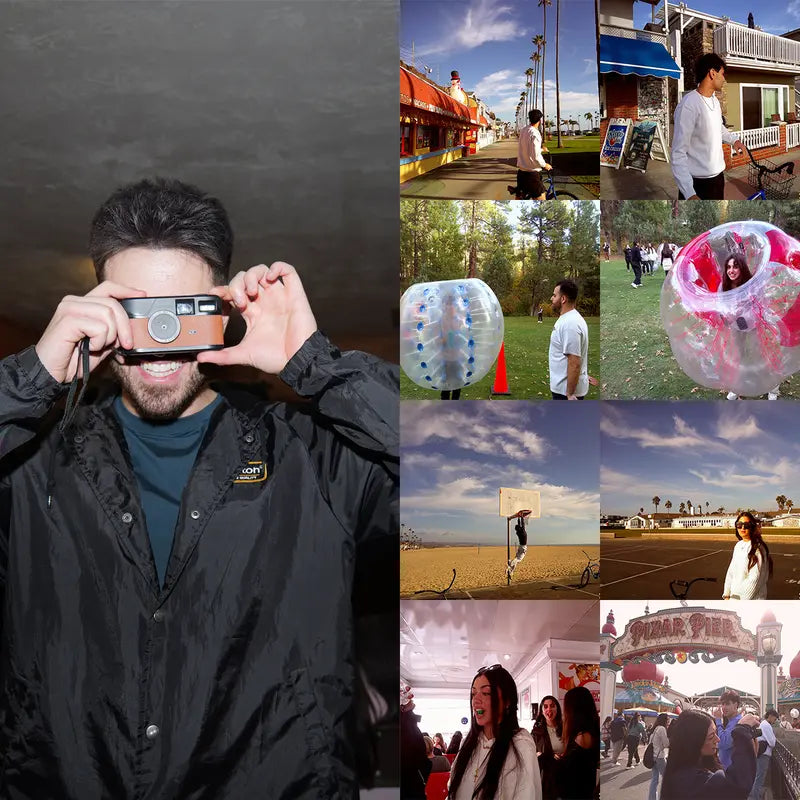 Screen-Free Digital Camera with 6 Built-In Retro Filters, Pre-Installed Micro SD Card, Aesthetic Rechargeable Camera with Flash, Durable Design